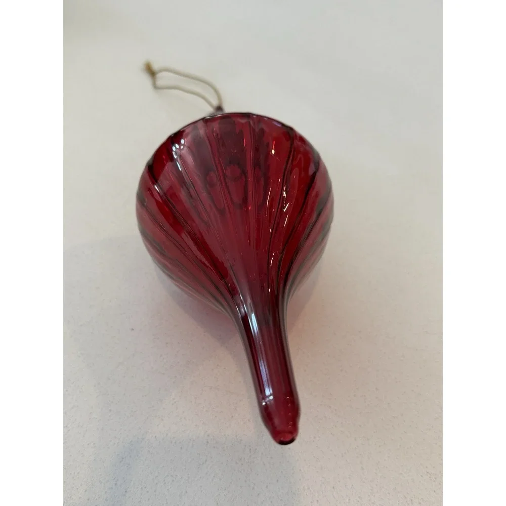 Melrose Large Red Glass Handblown Finial Drop Christmas‎ Ornament 3 Tier